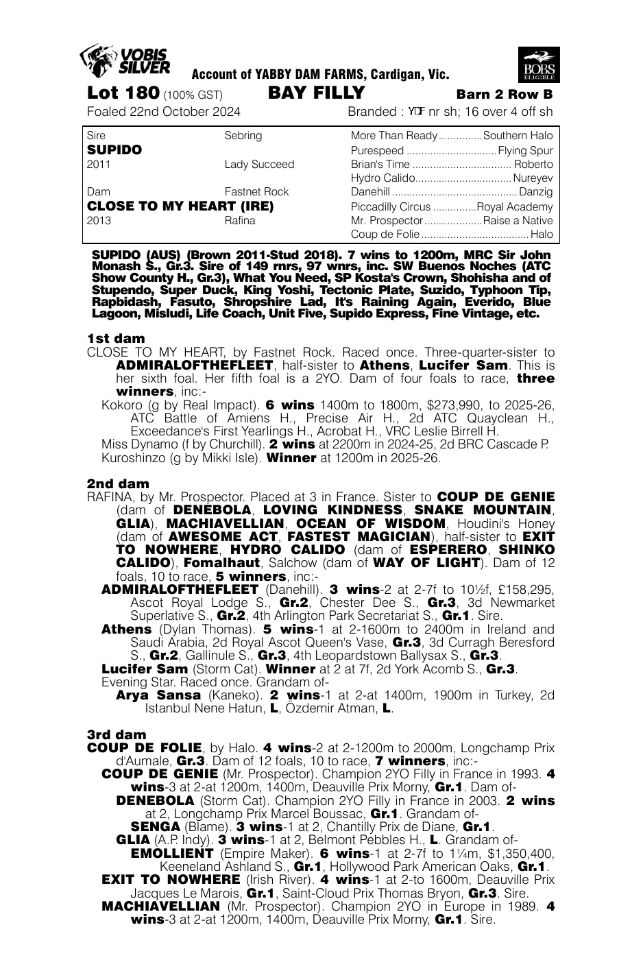 Pedigree - Lot 180