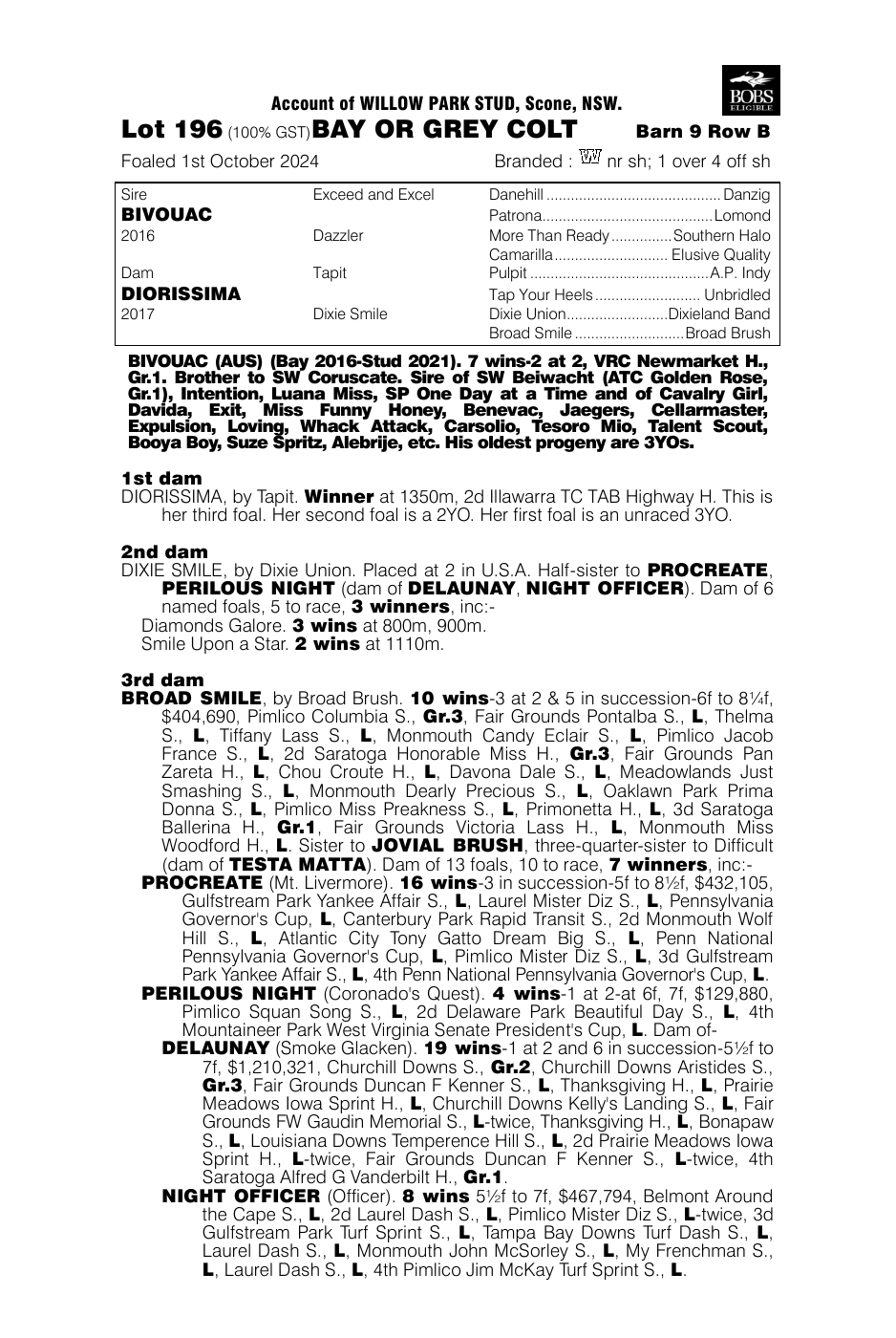 Pedigree - Lot 196