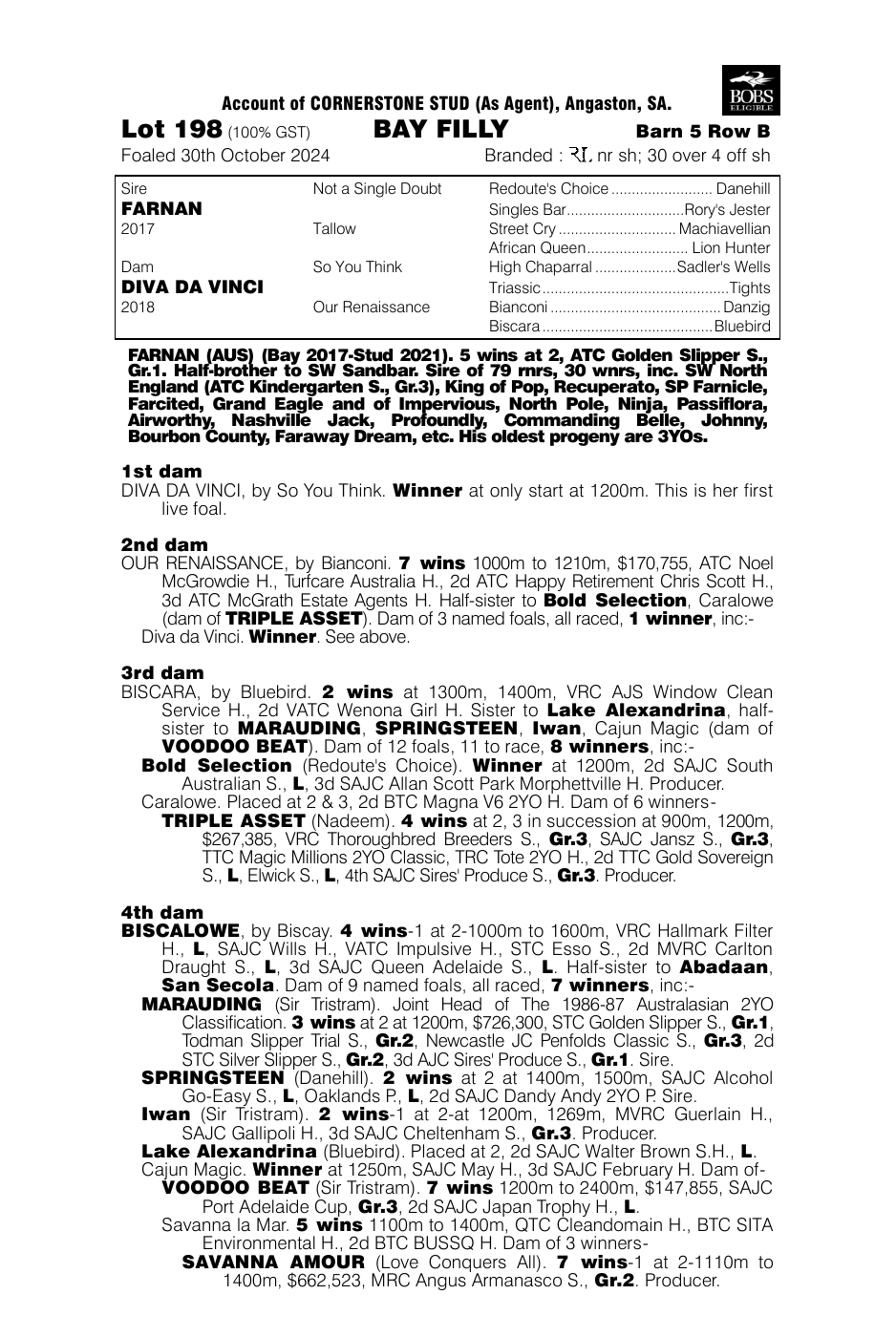 Pedigree - Lot 198
