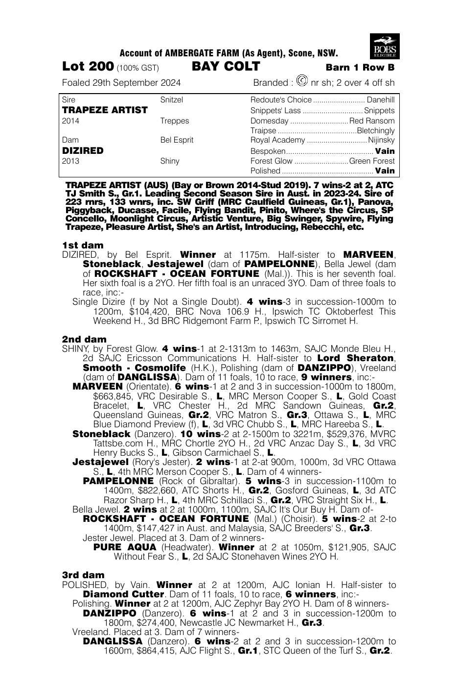 Pedigree - Lot 200