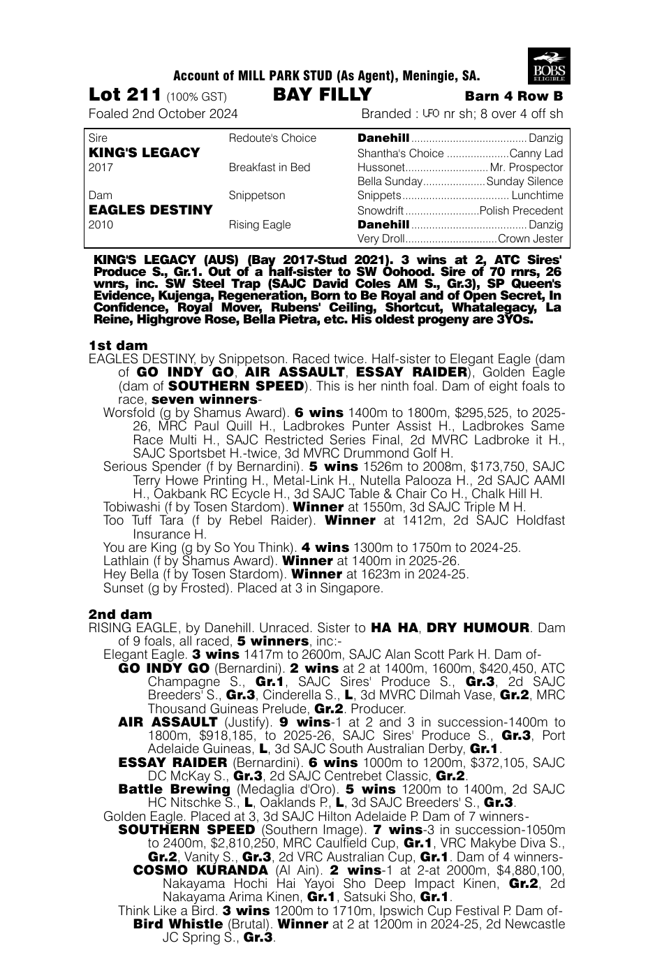 Pedigree - Lot 211