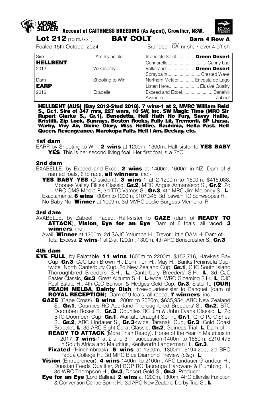 Pedigree - Lot 212