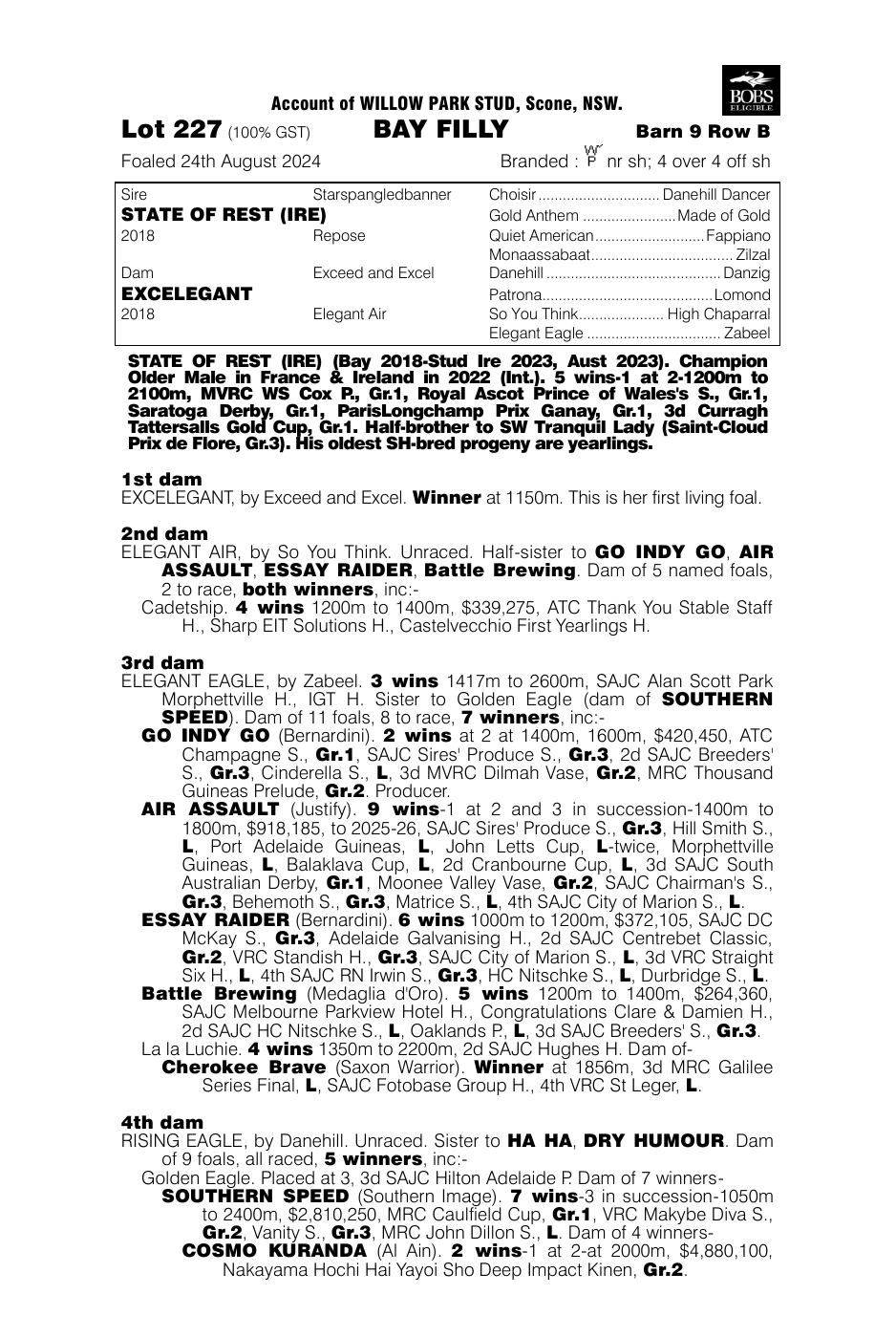 Pedigree - Lot 227