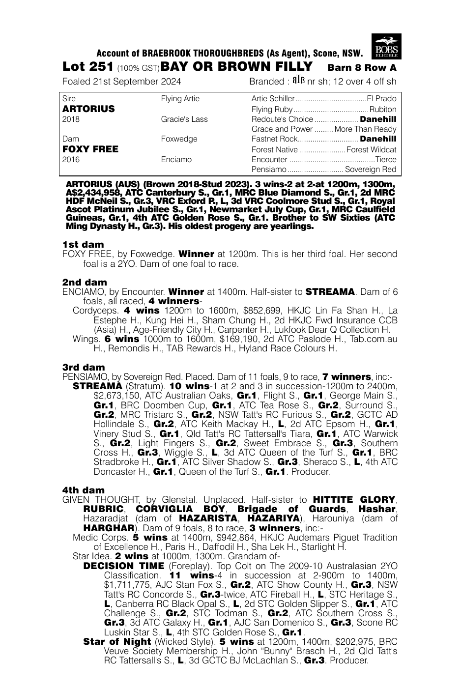 Pedigree - Lot 251