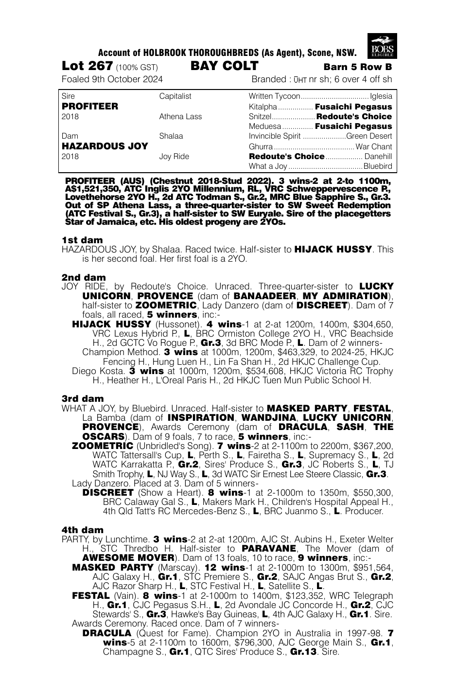 Pedigree - Lot 267