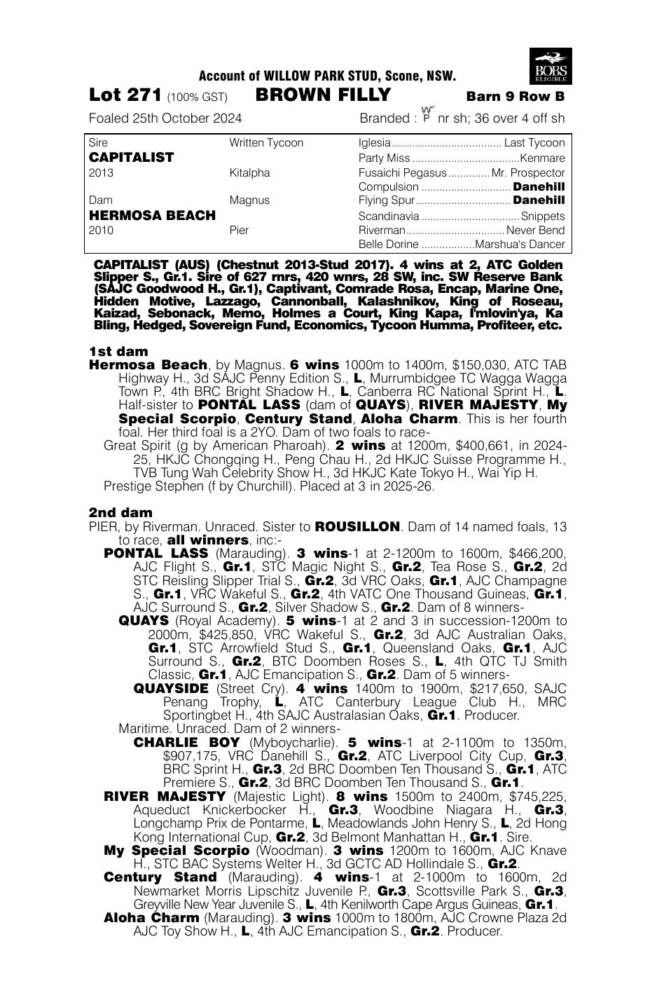 Pedigree - Lot 271