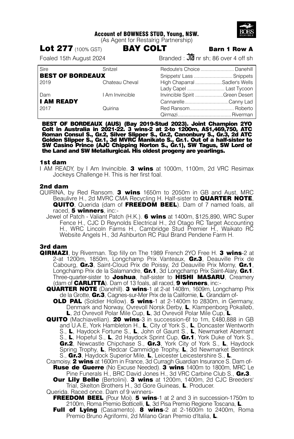 Pedigree - Lot 277