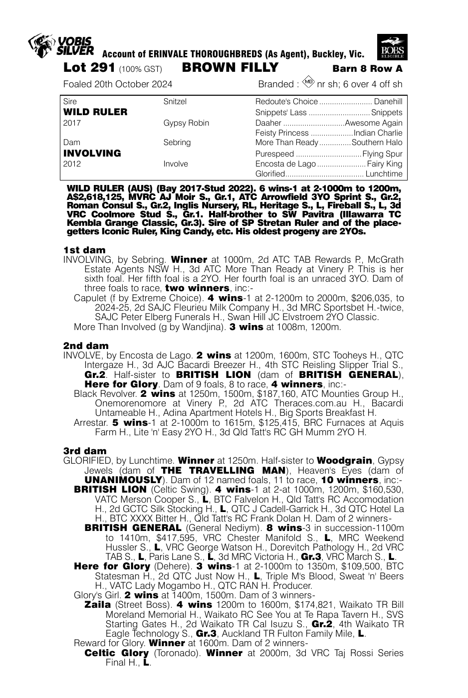 Pedigree - Lot 291