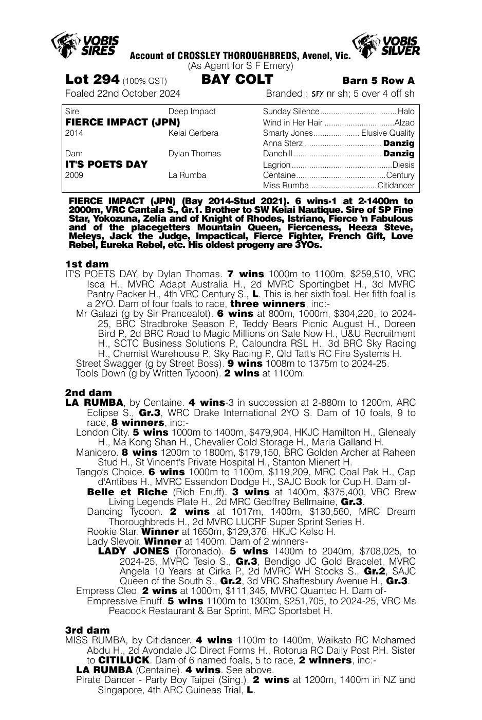 Pedigree - Lot 294