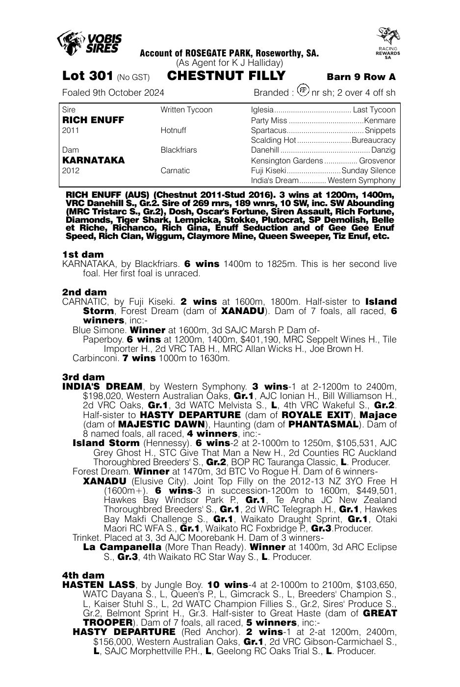 Pedigree - Lot 301