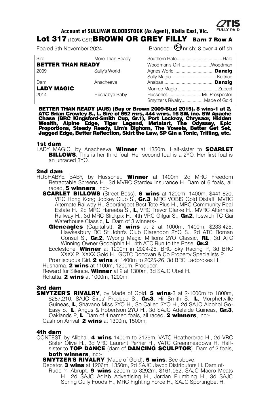 Pedigree - Lot 317