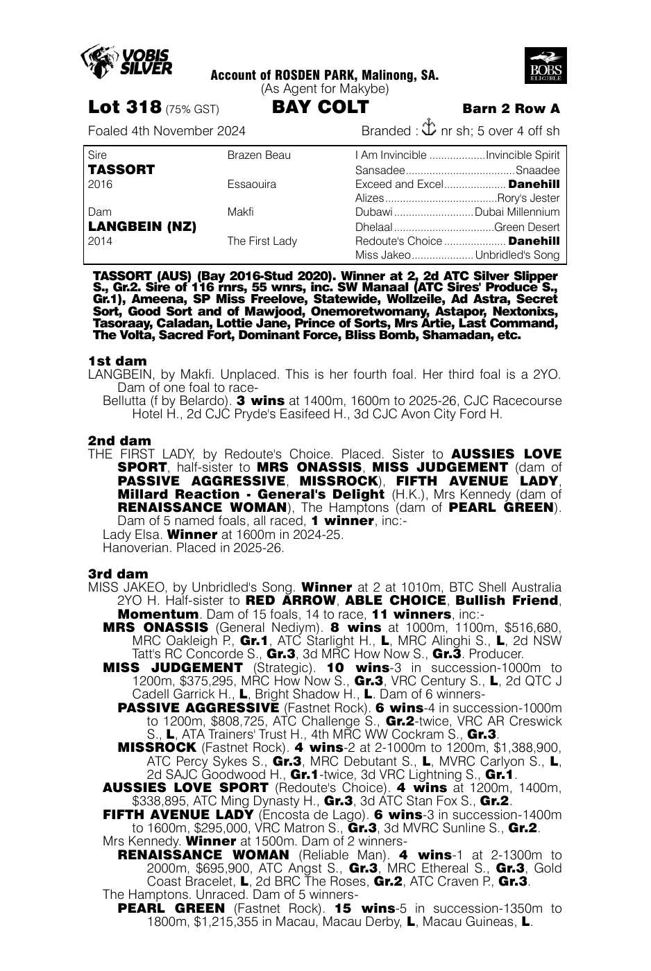 Pedigree - Lot 318