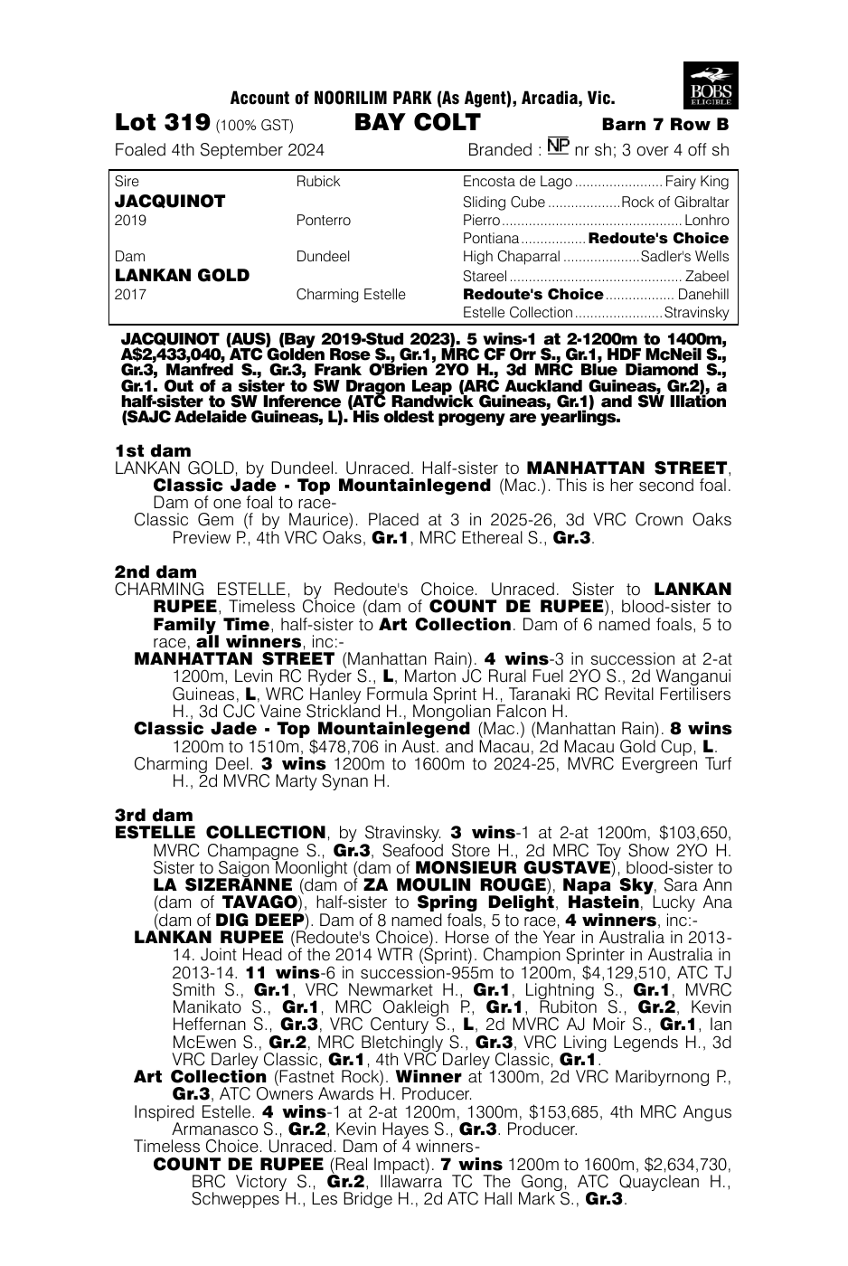 Pedigree - Lot 319
