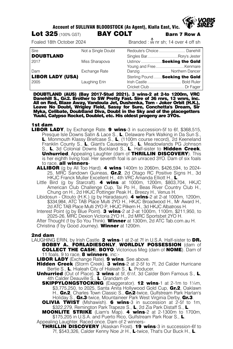 Pedigree - Lot 325