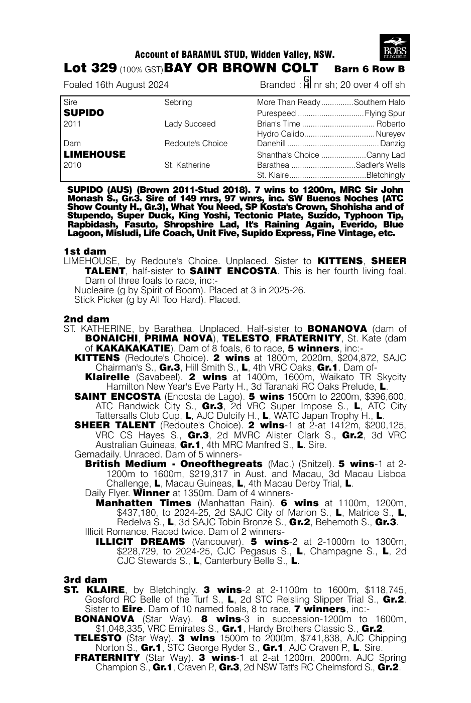 Pedigree - Lot 329