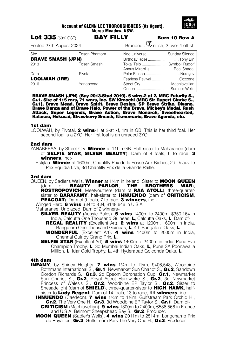 Pedigree - Lot 335