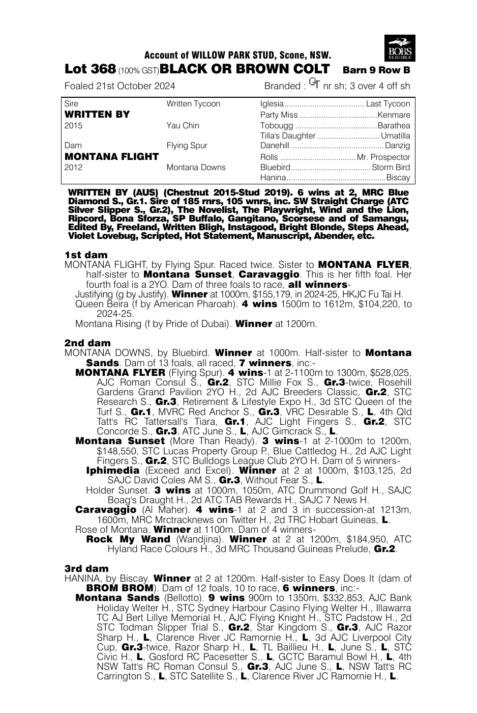 Pedigree - Lot 368