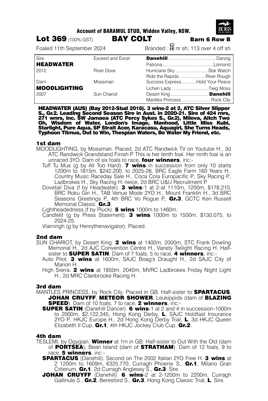 Pedigree - Lot 369