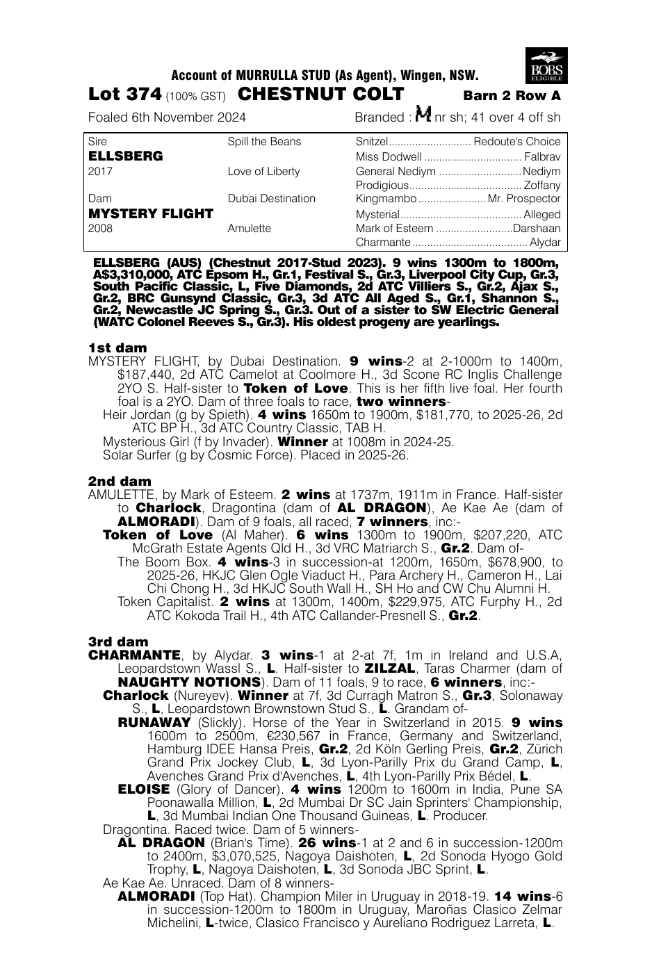 Pedigree - Lot 374