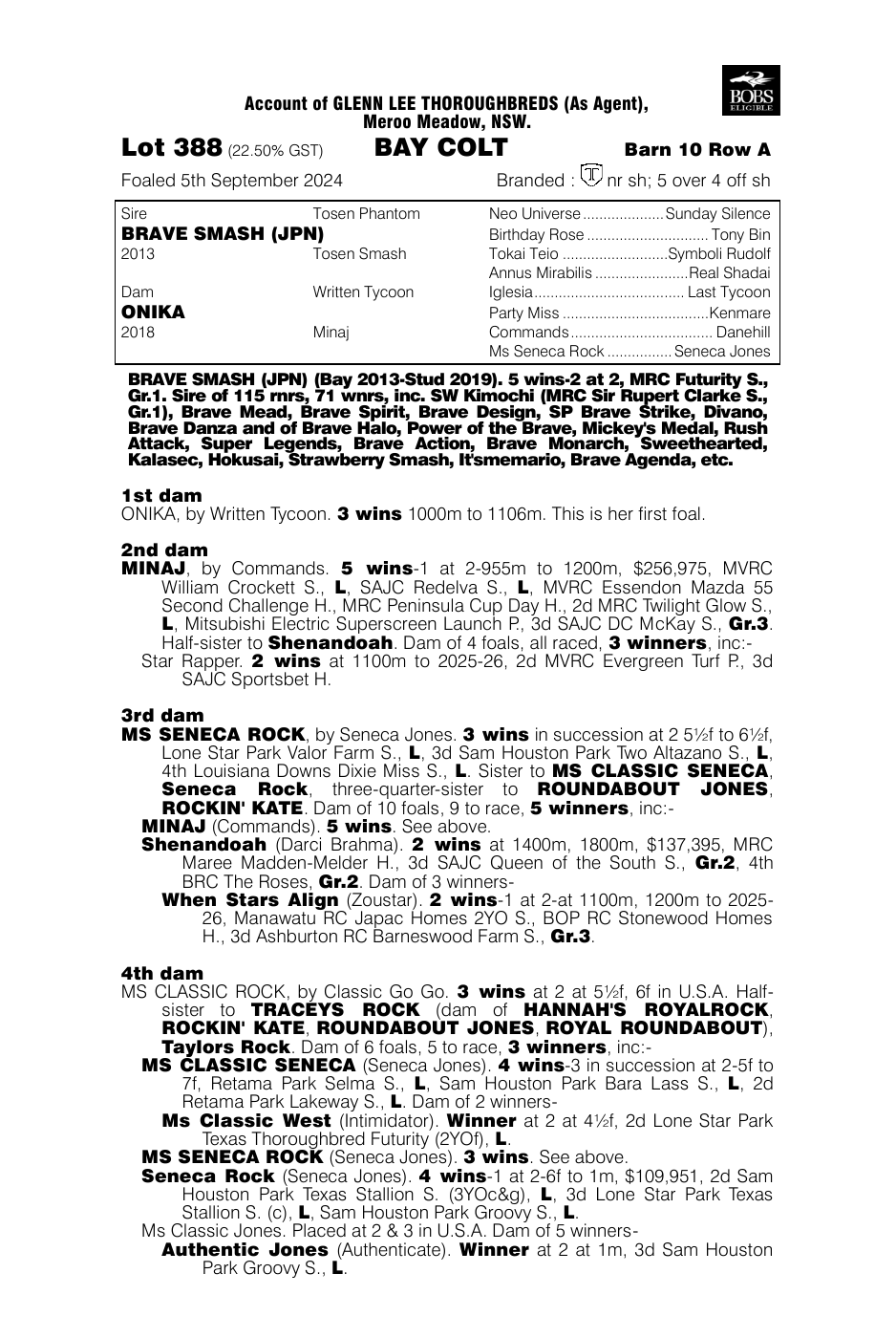 Pedigree - Lot 388