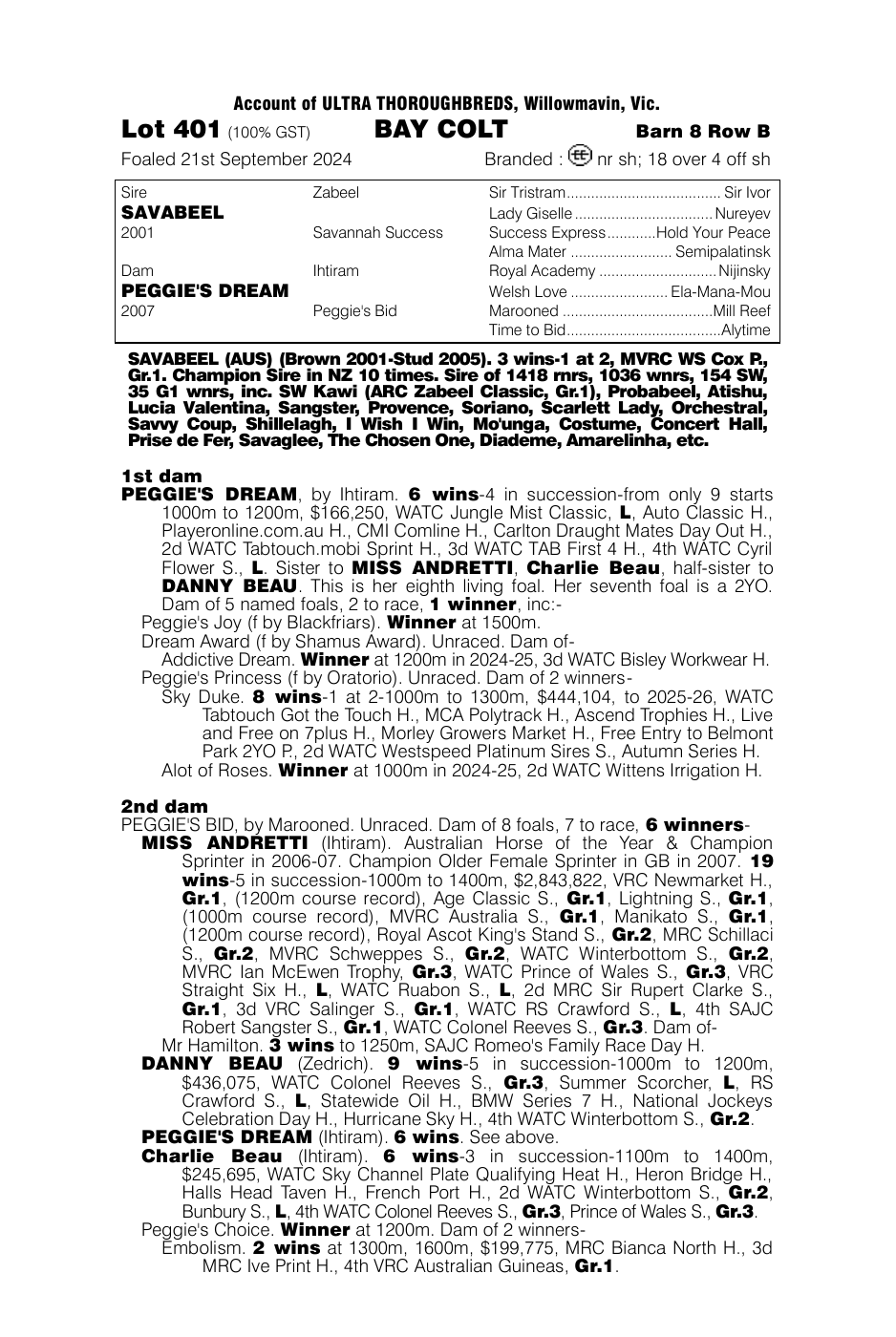 Pedigree - Lot 401