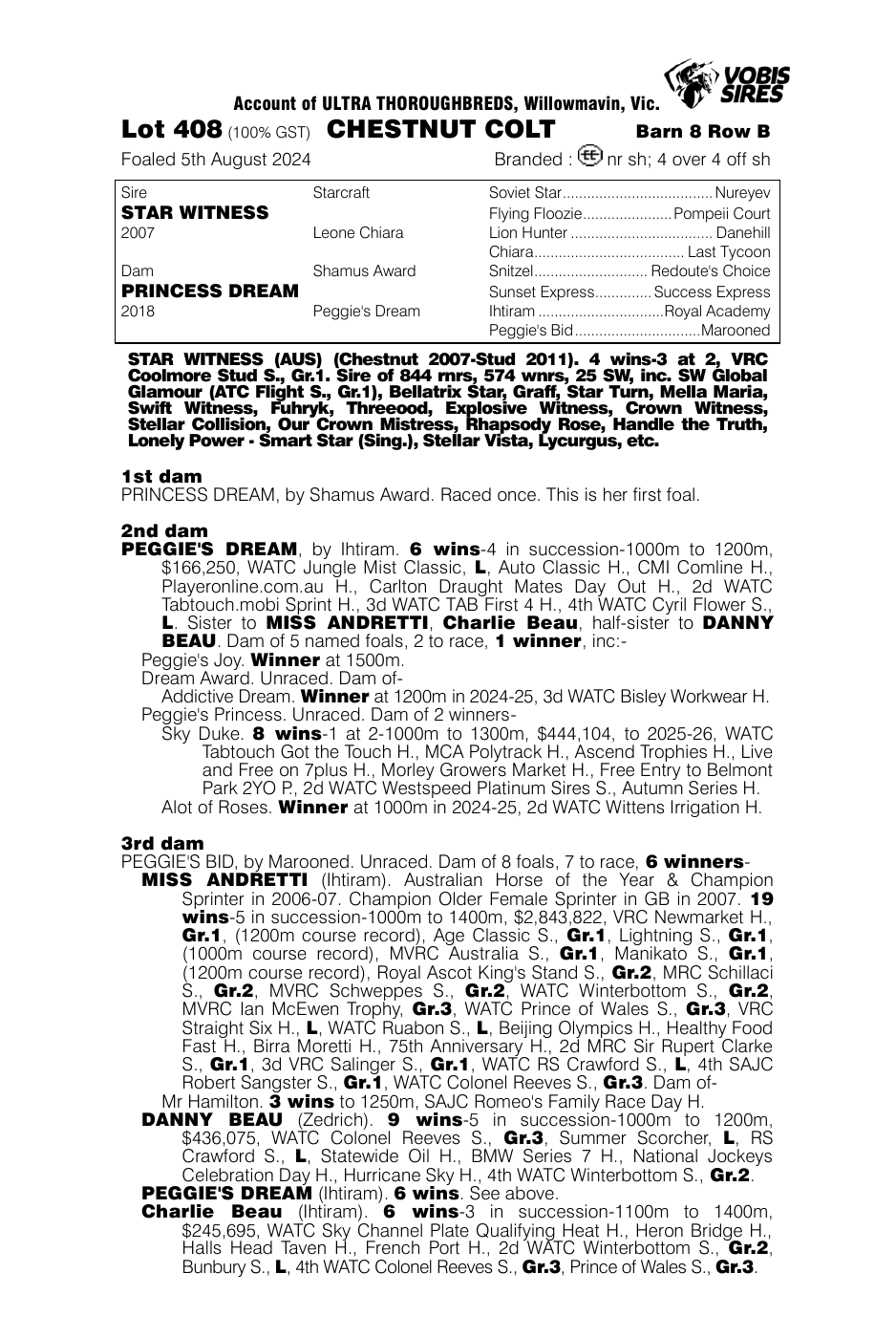 Pedigree - Lot 408