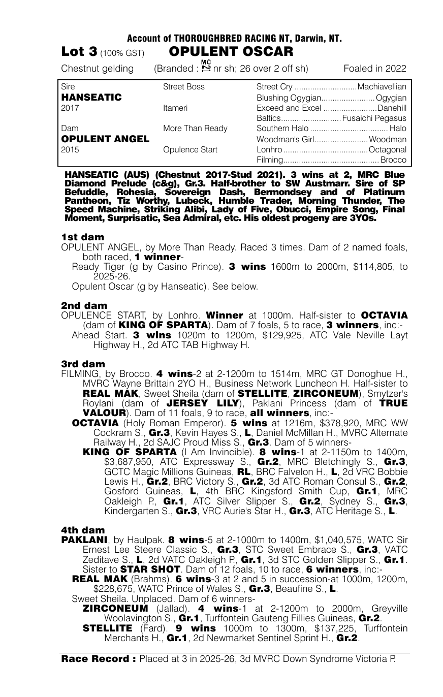Pedigree - Lot 3