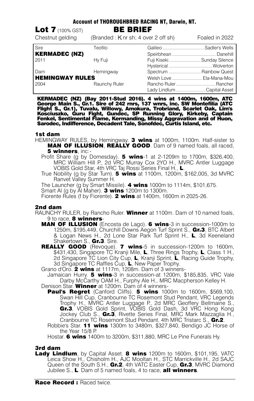 Pedigree - Lot 7