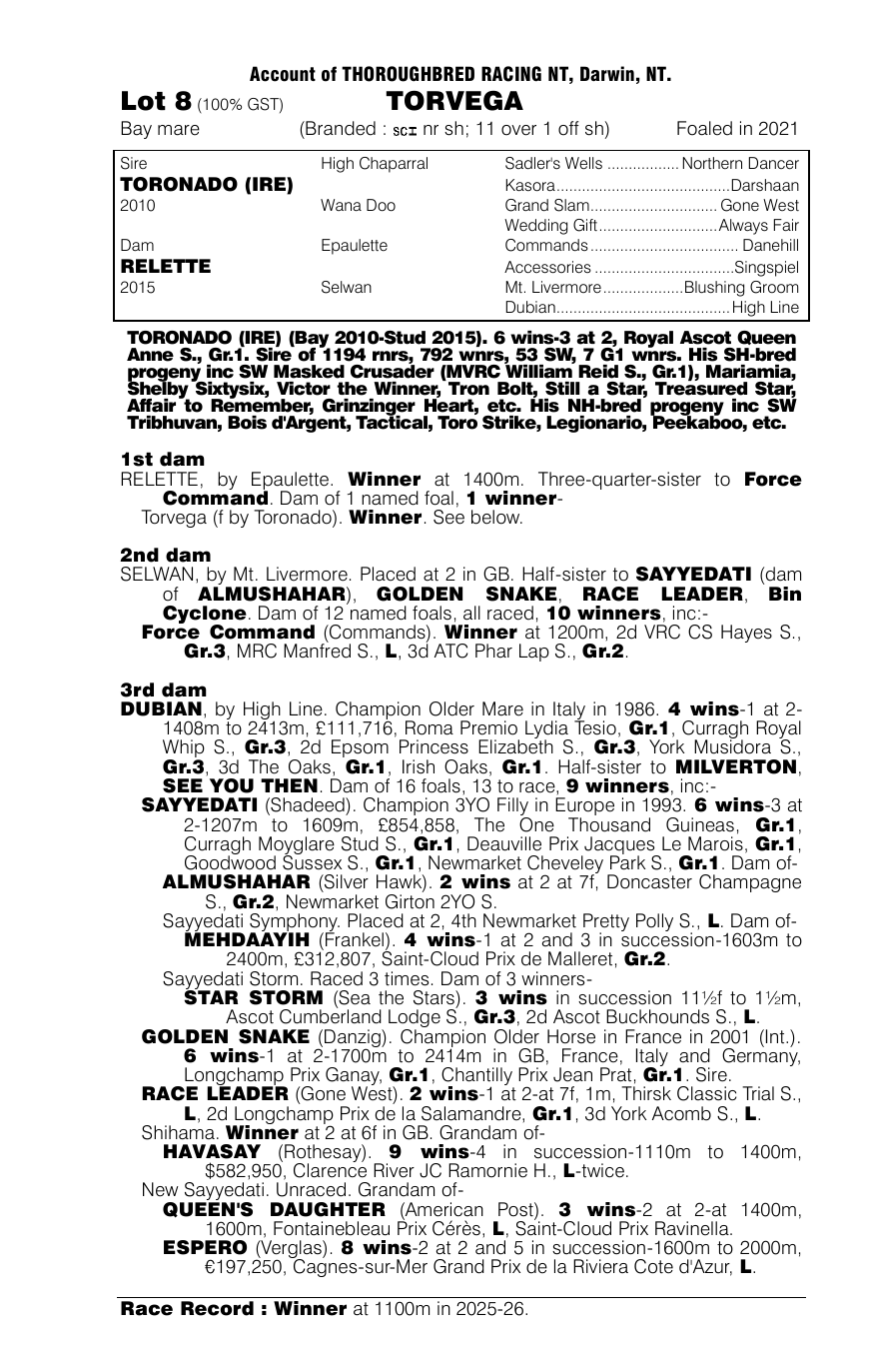 Pedigree - Lot 8