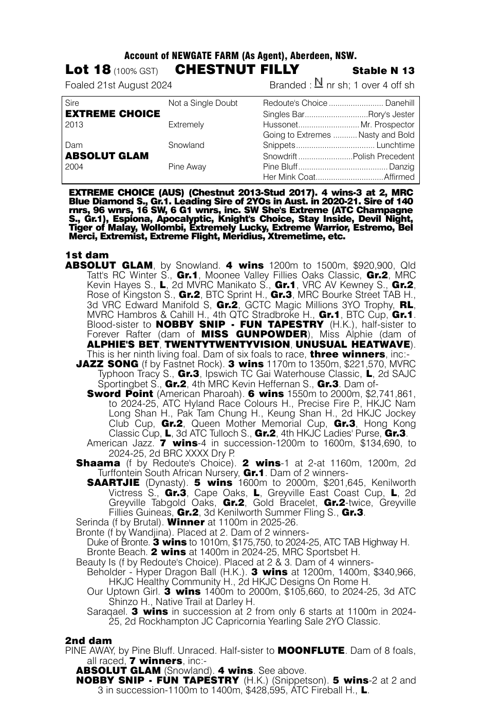 Pedigree - Lot 18