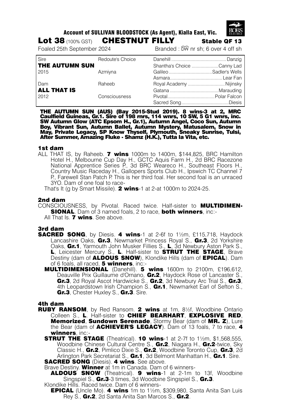 Pedigree - Lot 38