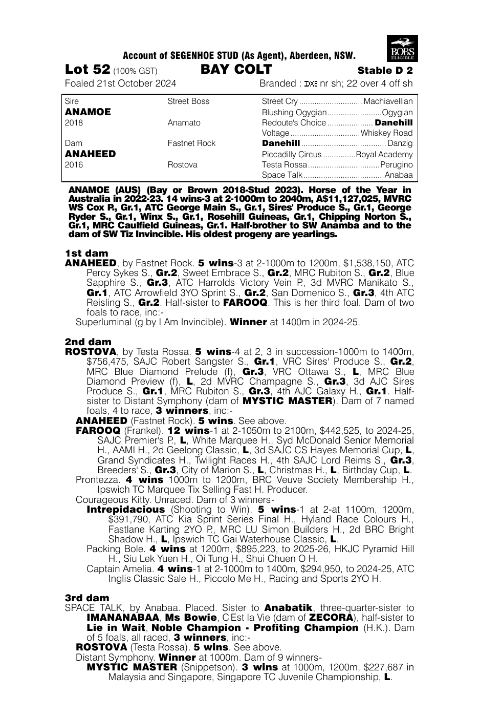 Pedigree - Lot 52