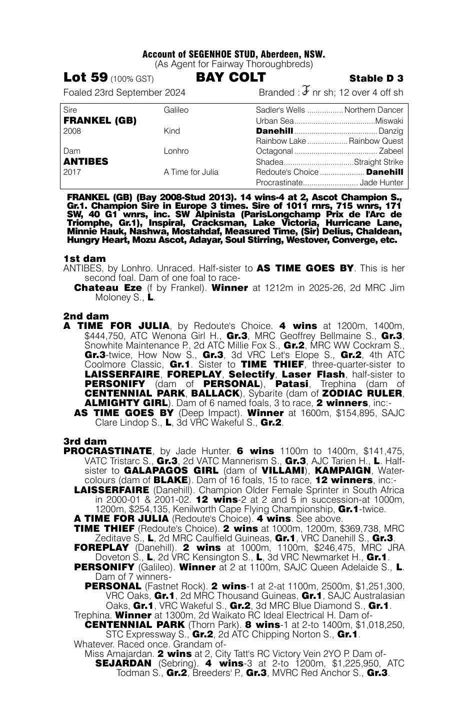 Pedigree - Lot 59