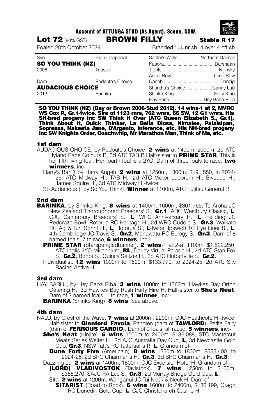 Pedigree - Lot 72