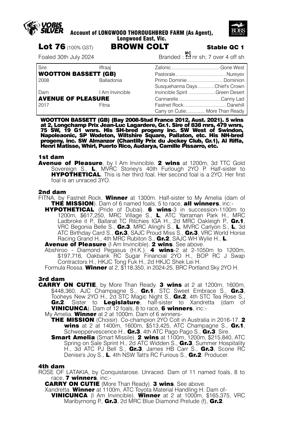 Pedigree - Lot 76