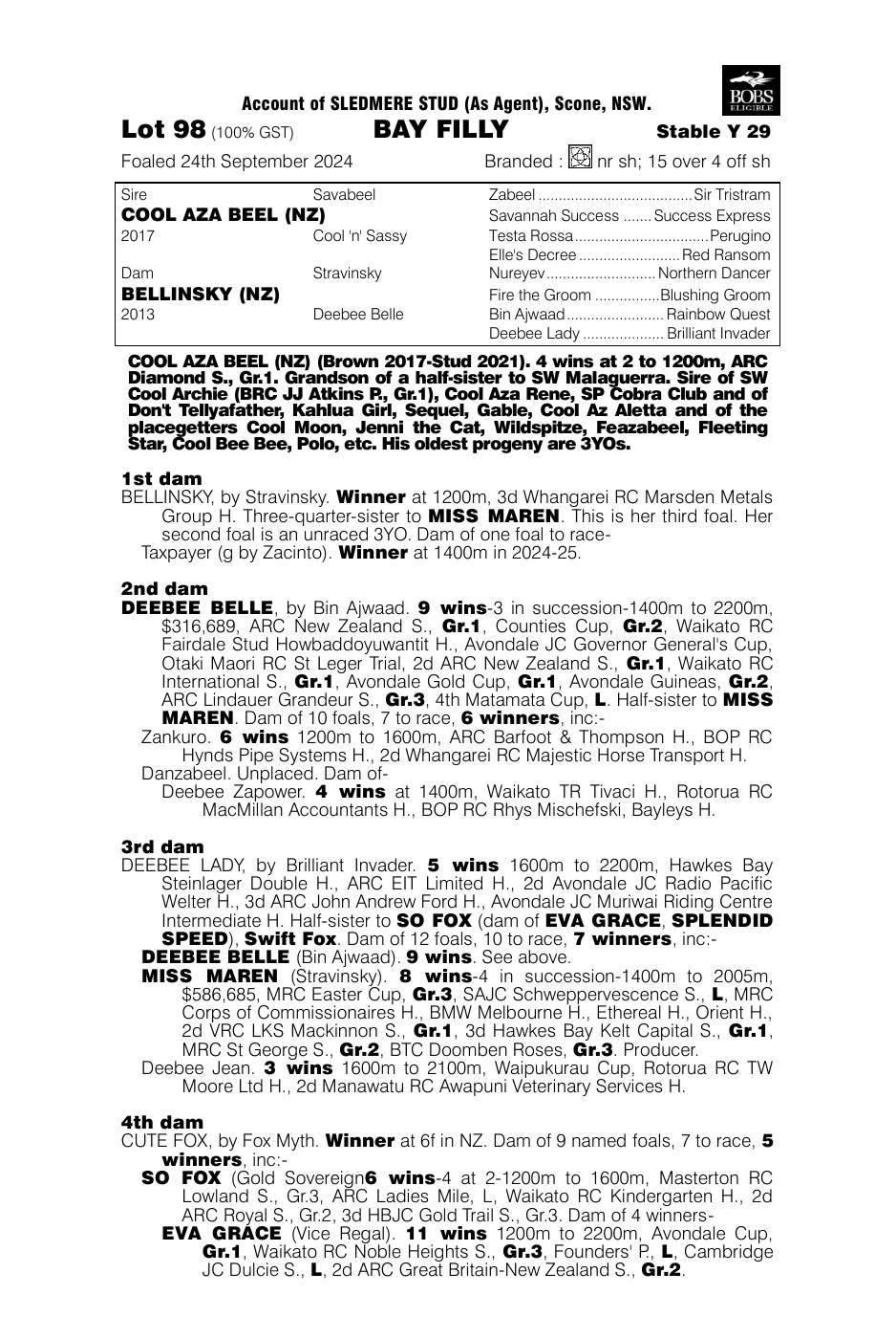 Pedigree - Lot 98