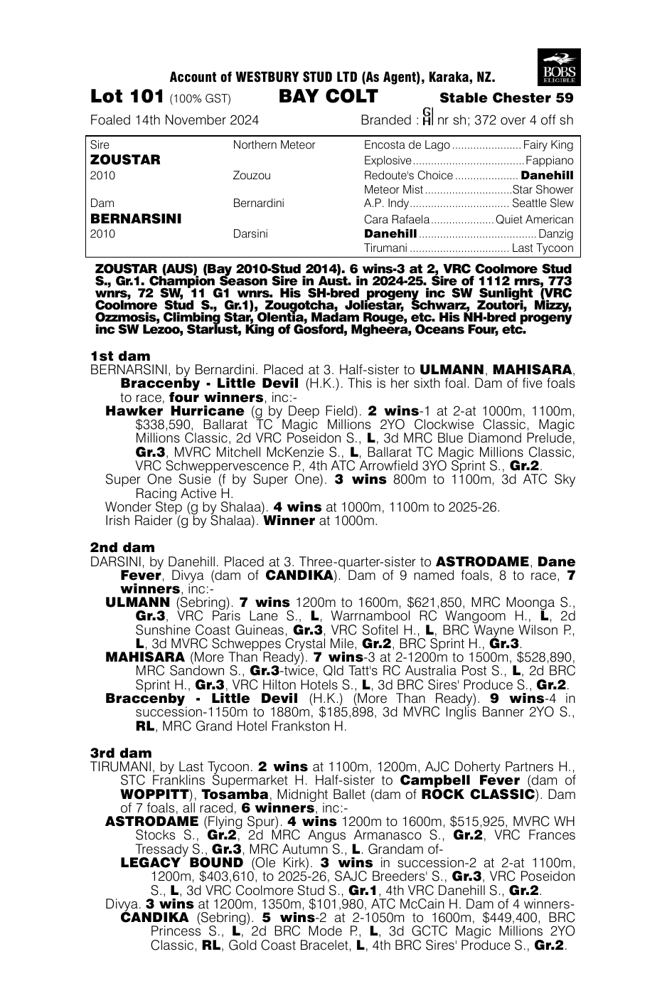 Pedigree - Lot 101
