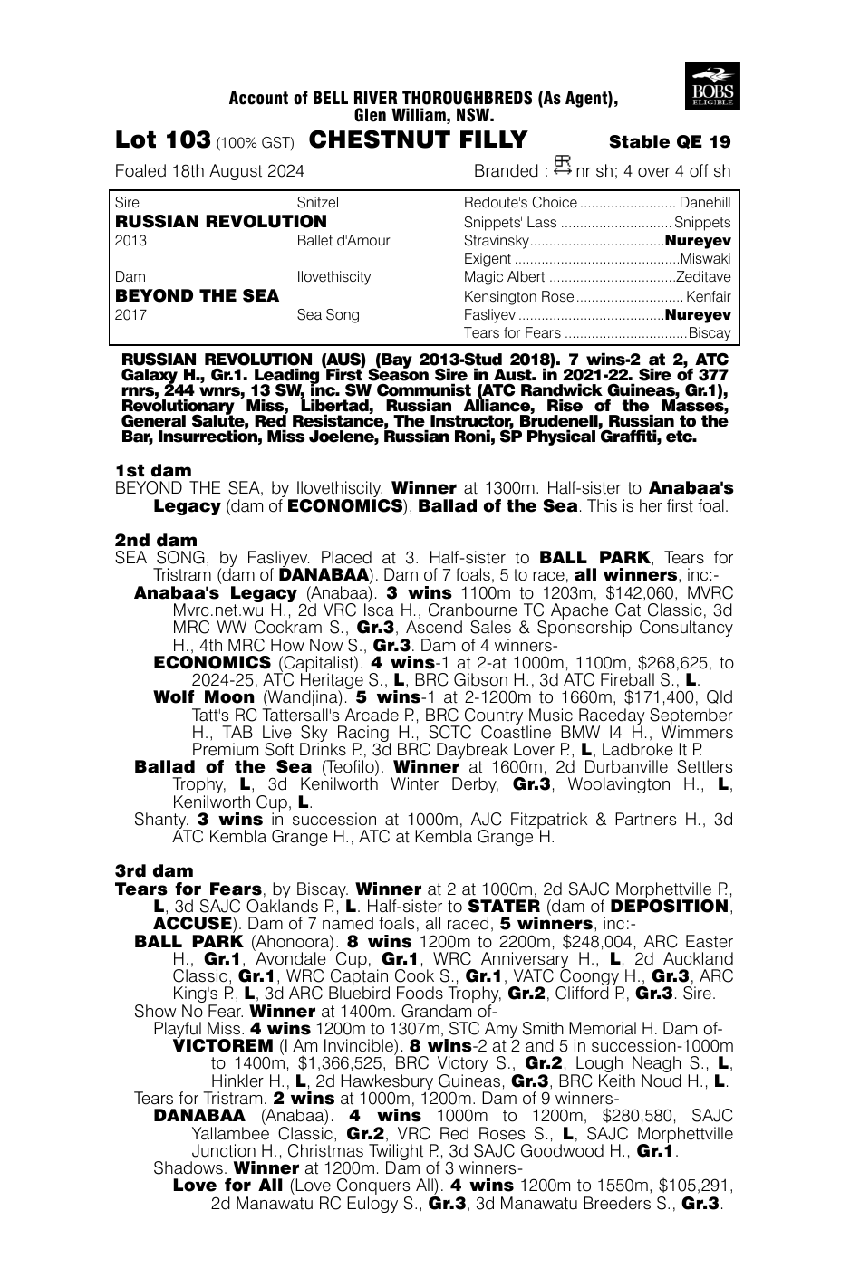 Pedigree - Lot 103