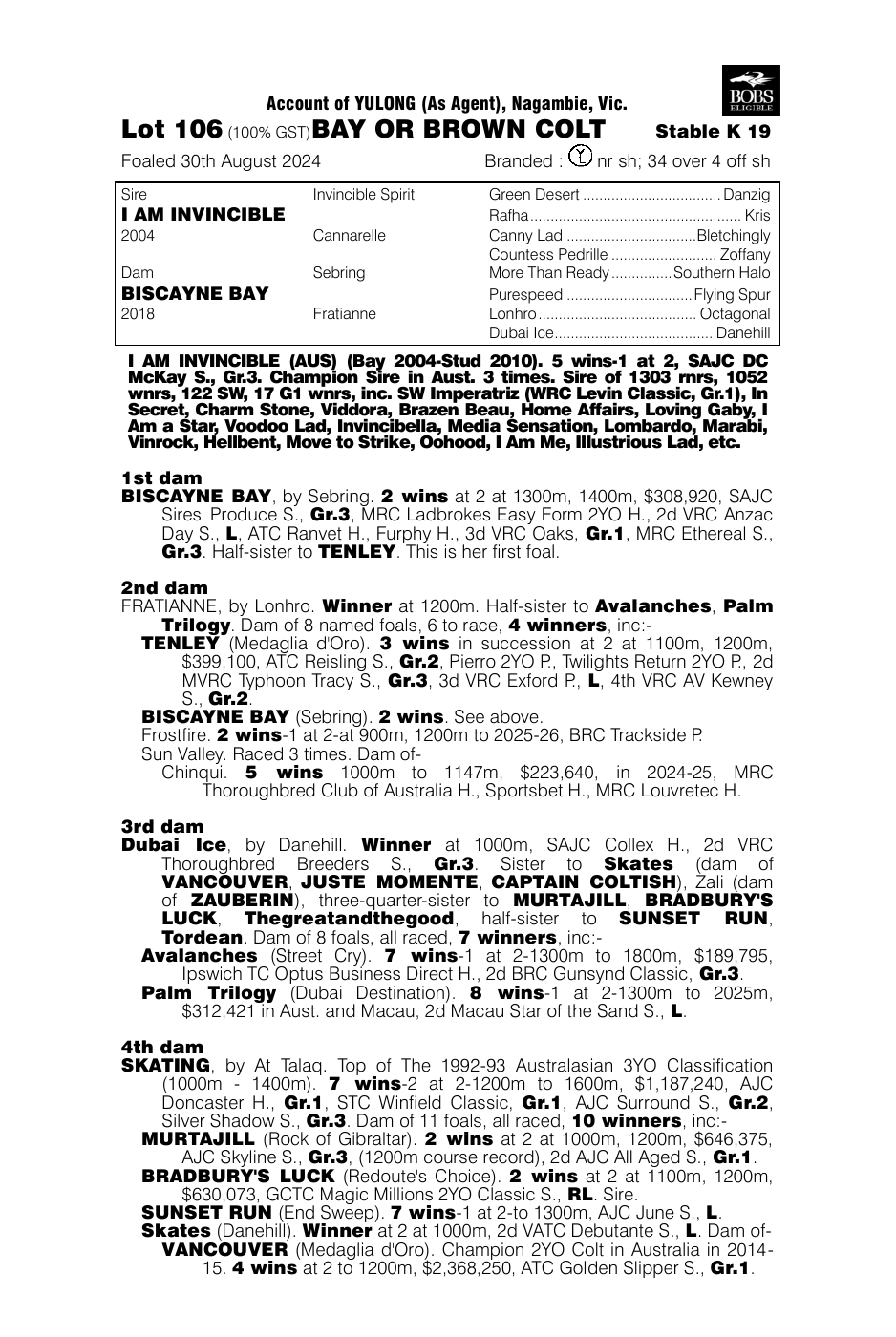 Pedigree - Lot 106