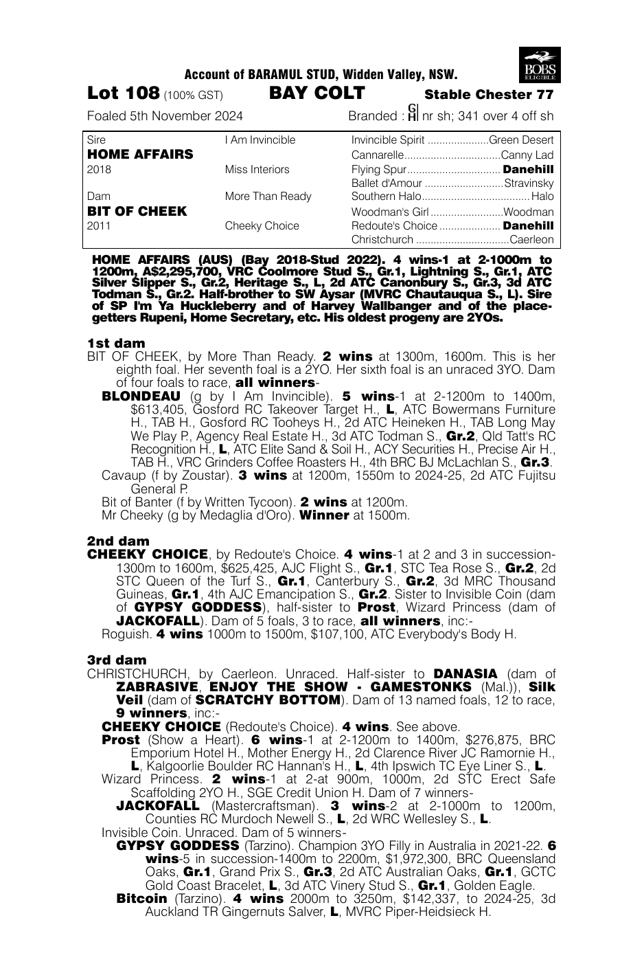 Pedigree - Lot 108
