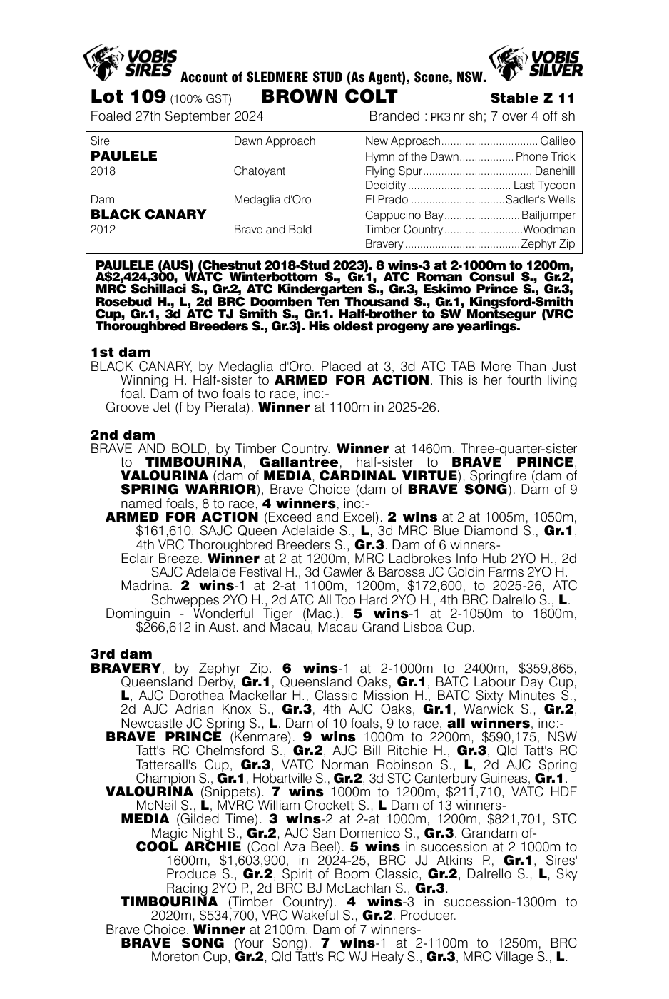 Pedigree - Lot 109