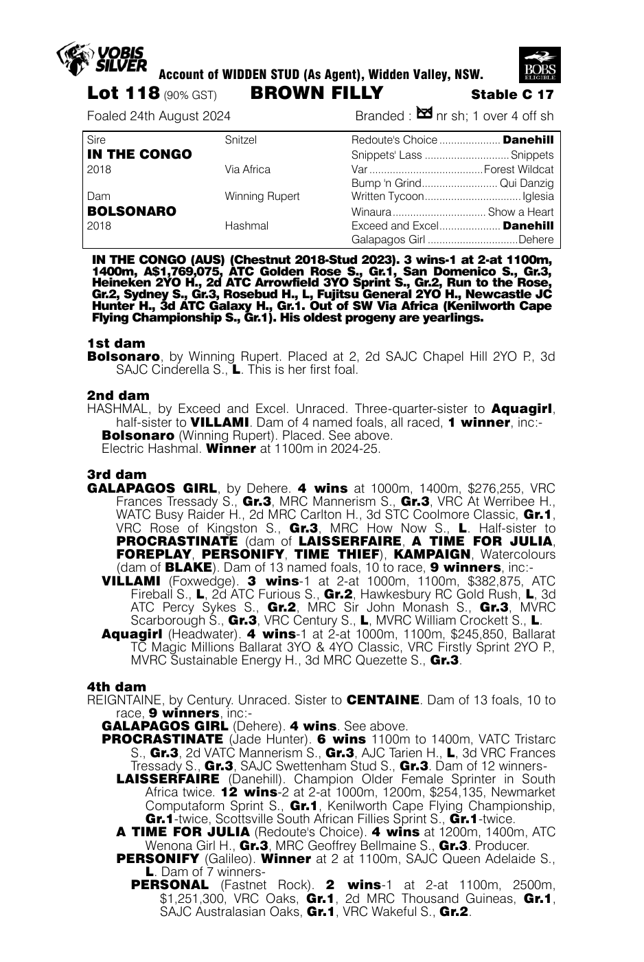 Pedigree - Lot 118