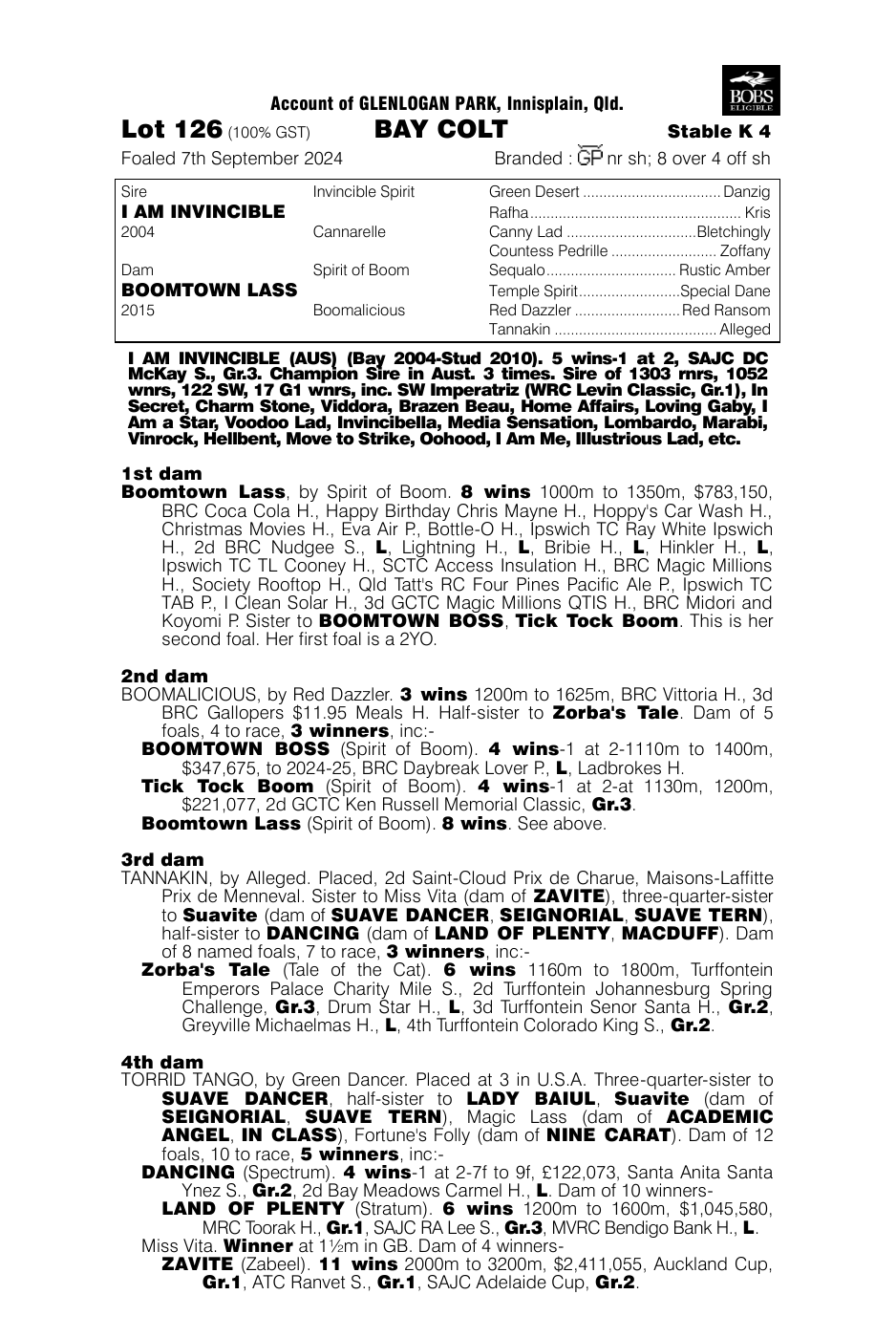 Pedigree - Lot 126
