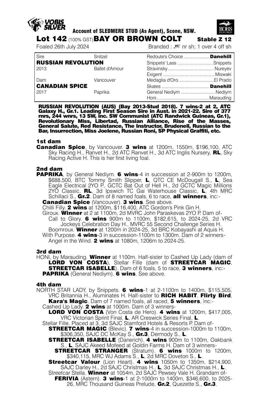 Pedigree - Lot 142