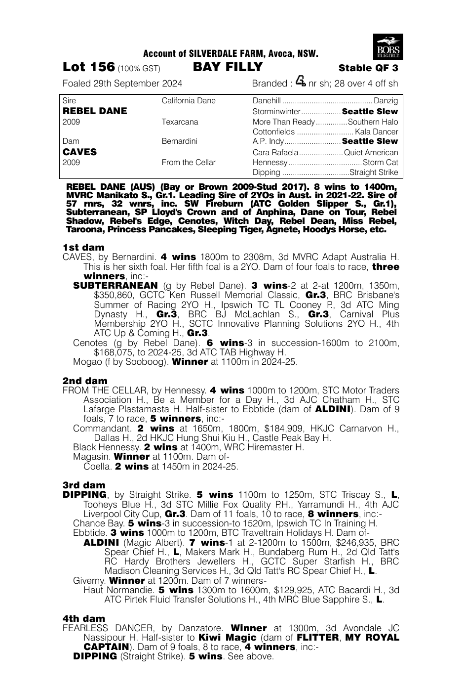 Pedigree - Lot 156