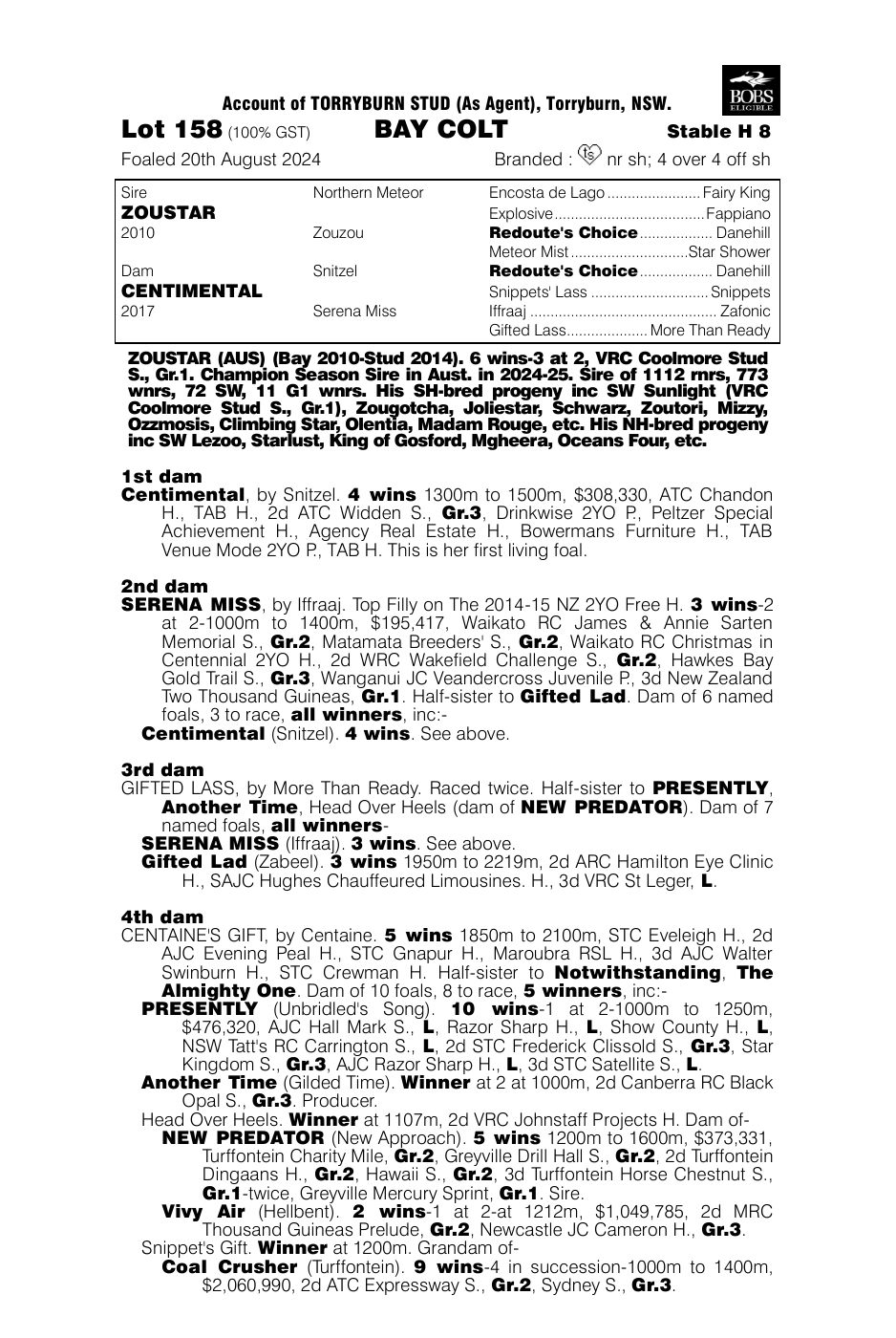 Pedigree - Lot 158