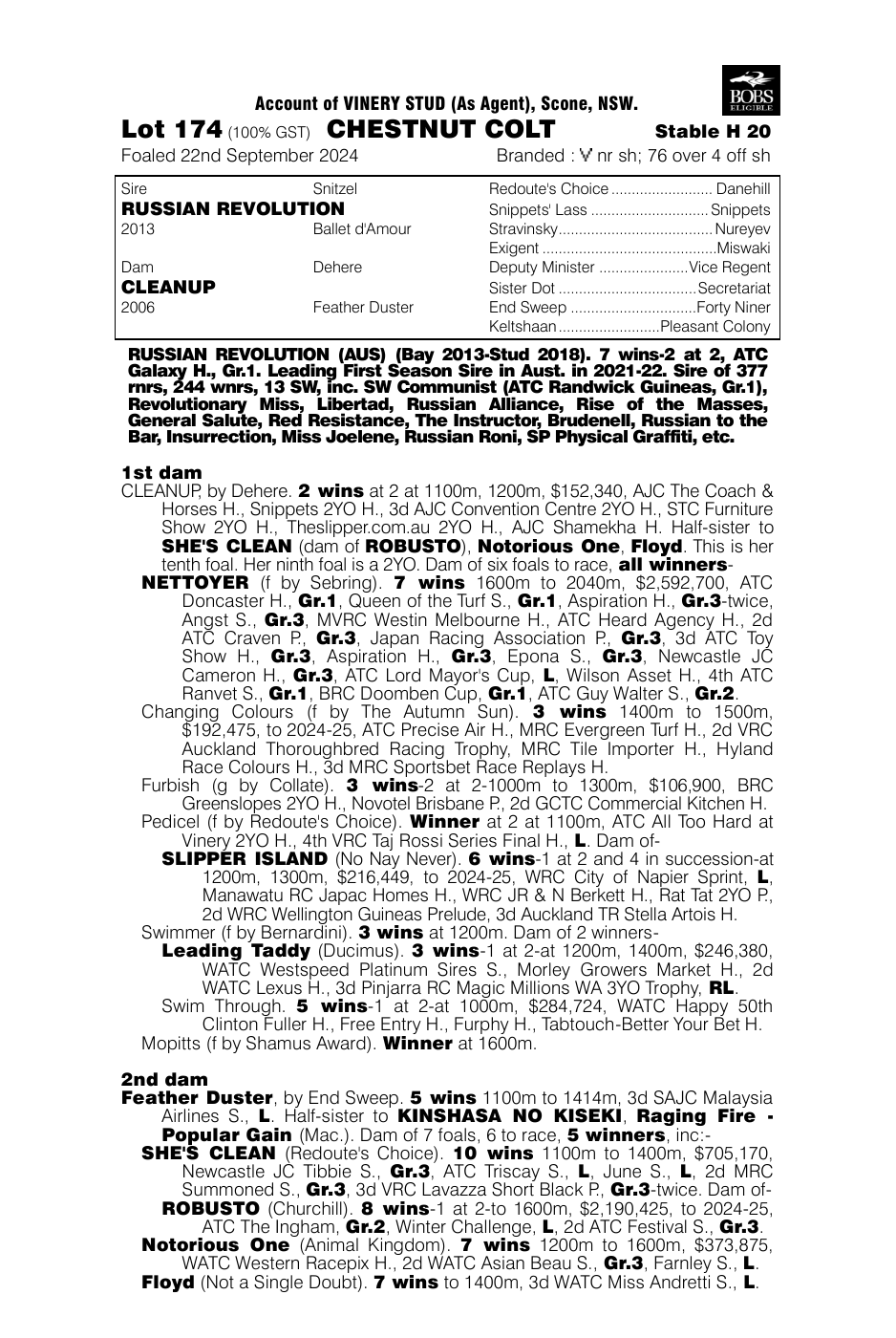 Pedigree - Lot 174