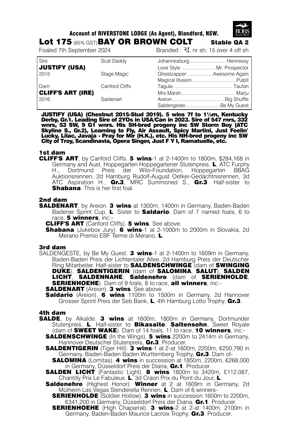 Pedigree - Lot 175