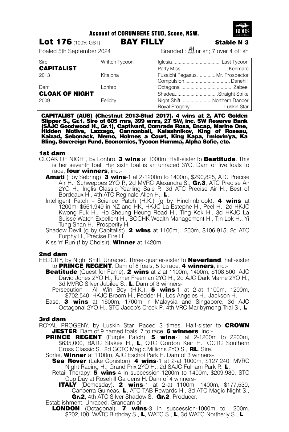 Pedigree - Lot 176