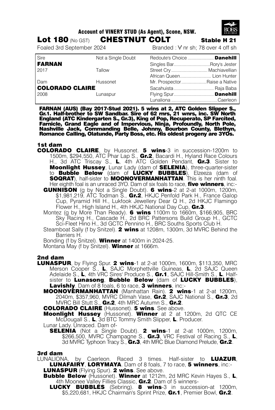 Pedigree - Lot 180